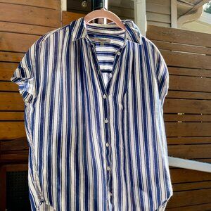 Madewell Striped Short Sleeve Shirt (XXS)